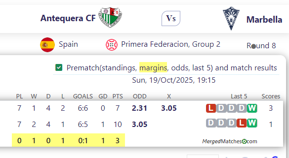 Antequera CF Vs Marbella screenshot