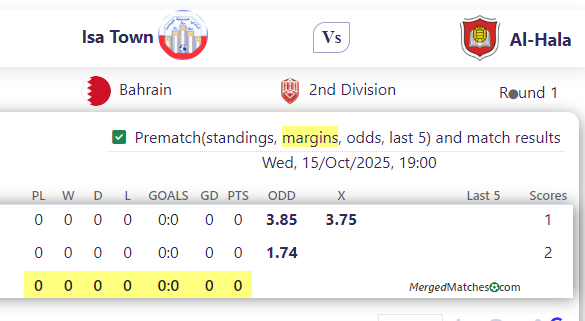 Isa Town Vs Al-Hala screenshot