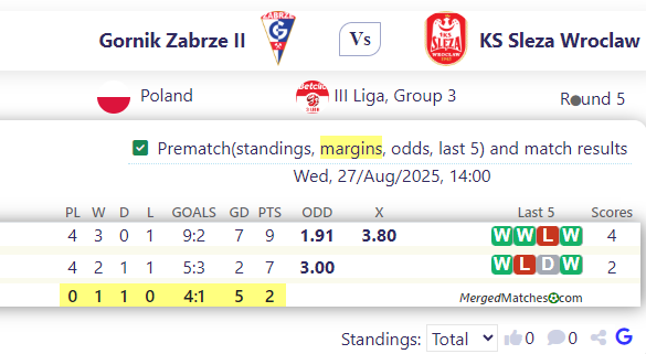 Gornik Zabrze II Vs KS Sleza Wroclaw screenshot
