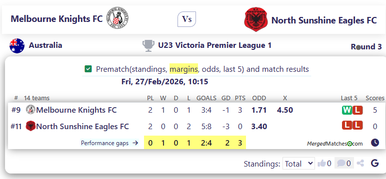 Melbourne Knights FC Vs North Sunshine Eagles FC screenshot