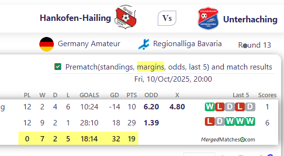 Hankofen-Hailing Vs Unterhaching screenshot