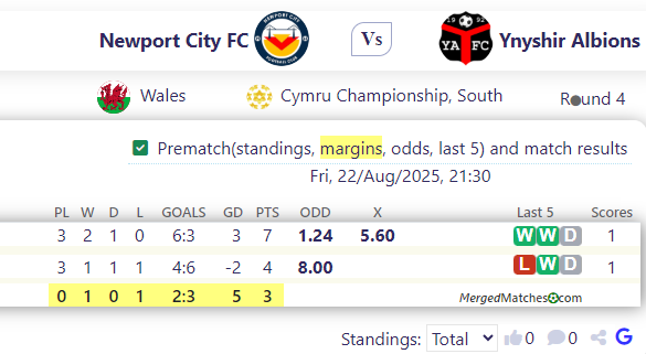 Newport City FC Vs Ynyshir Albions screenshot