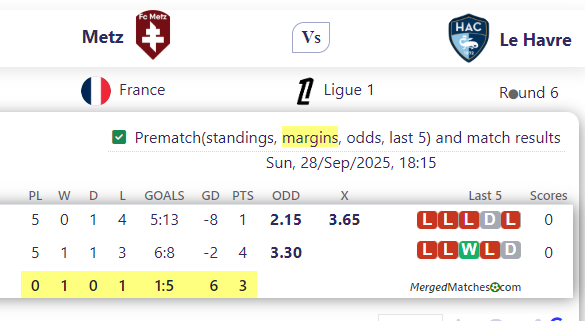 Metz Vs Le Havre screenshot