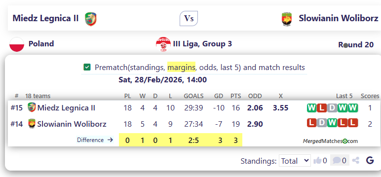 Miedz Legnica II Vs Slowianin Woliborz screenshot
