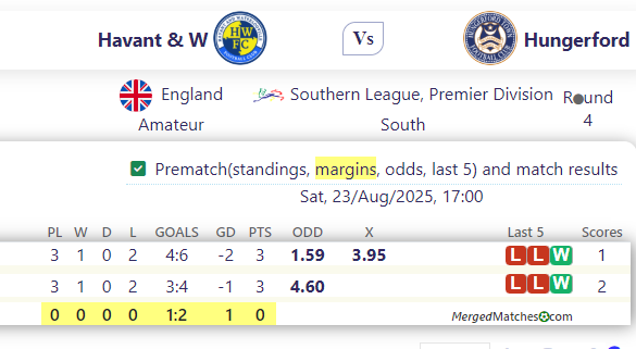 Havant & W Vs Hungerford screenshot
