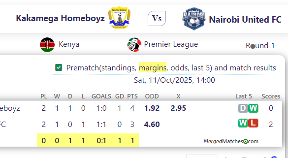 Kakamega Homeboyz Vs Nairobi United FC screenshot