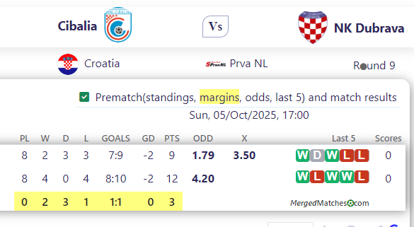 Cibalia Vs NK Dubrava screenshot