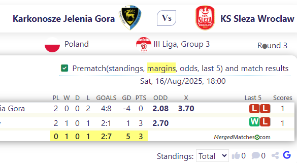 Karkonosze Jelenia Gora Vs KS Sleza Wroclaw screenshot