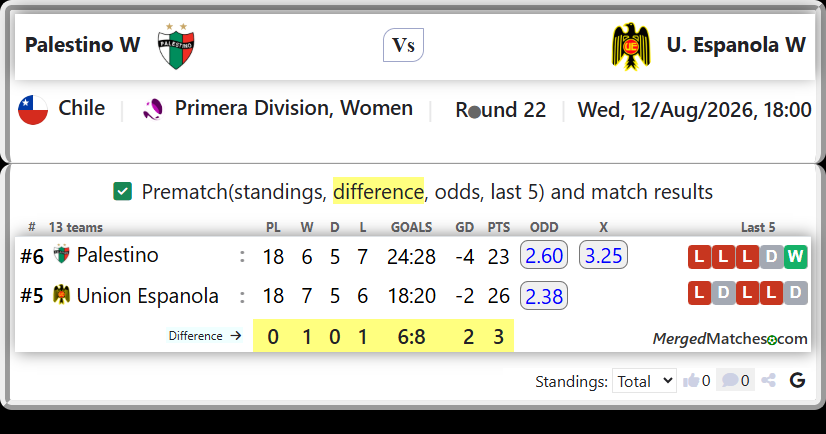 Palestino Vs Union Espanola screenshot