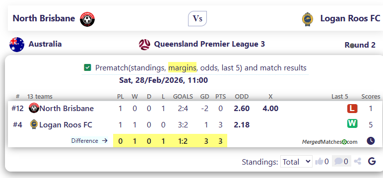 North Brisbane FC Vs Logan Roos FC screenshot