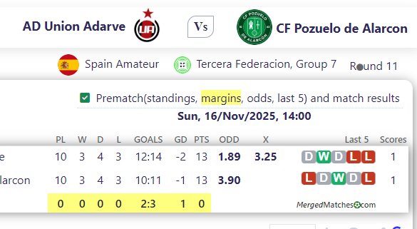 AD Union Adarve Vs CF Pozuelo de Alarcon screenshot
