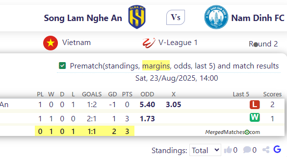 Song Lam Nghe An Vs Nam Dinh FC screenshot