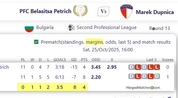 PFC Belasitsa Petrich Vs Marek Dupnica screenshot