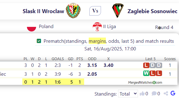 Slask II Wroclaw Vs Zaglebie Sosnowiec screenshot