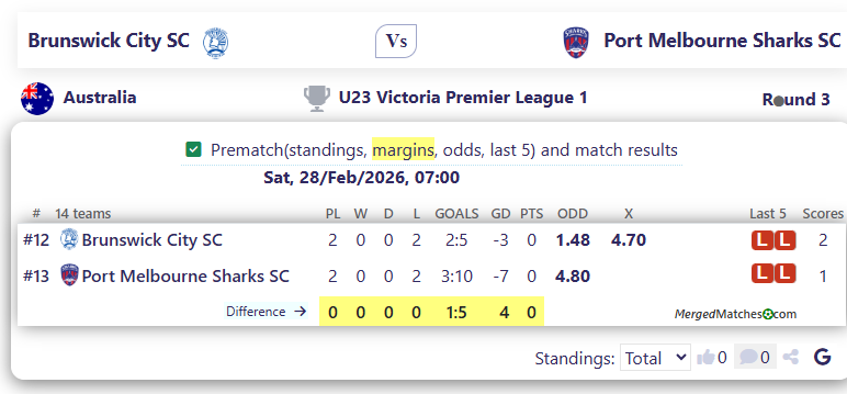 Brunswick City SC Vs Port Melbourne Sharks SC screenshot