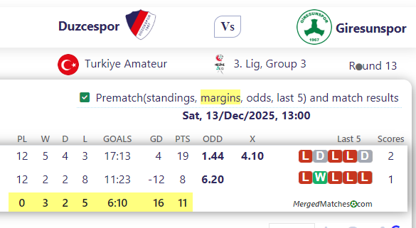 Duzcespor Vs Giresunspor screenshot