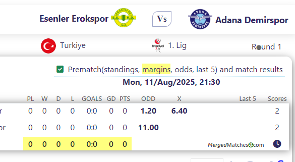 Esenler Erokspor Vs Adana Demirspor screenshot