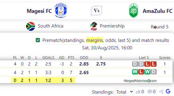 Magesi FC Vs AmaZulu FC screenshot