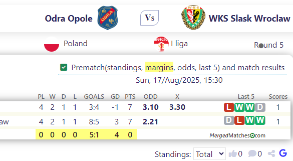 Odra Opole Vs WKS Slask Wroclaw screenshot