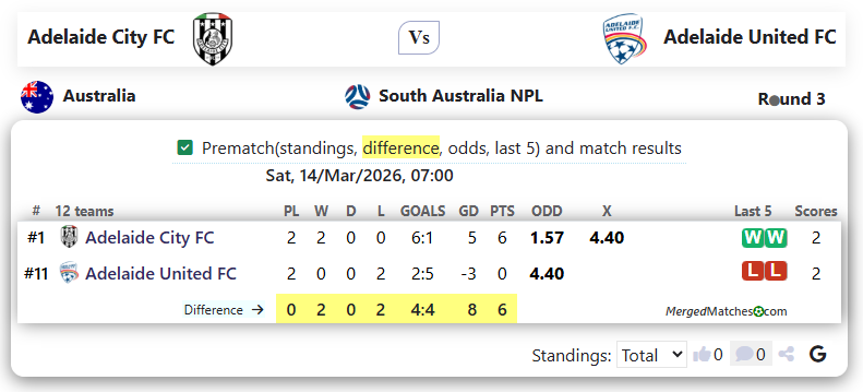 Adelaide City FC Vs Adelaide United FC screenshot
