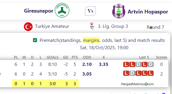 Giresunspor Vs Artvin Hopaspor screenshot