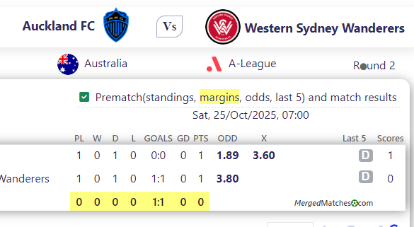Auckland FC Vs Western Sydney Wanderers screenshot