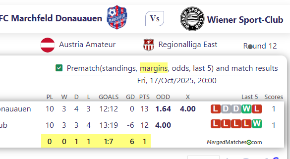 FC Marchfeld Donauauen Vs Wiener Sport-Club screenshot