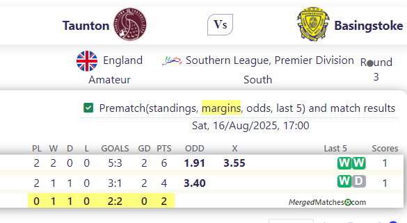 Taunton Vs Basingstoke screenshot