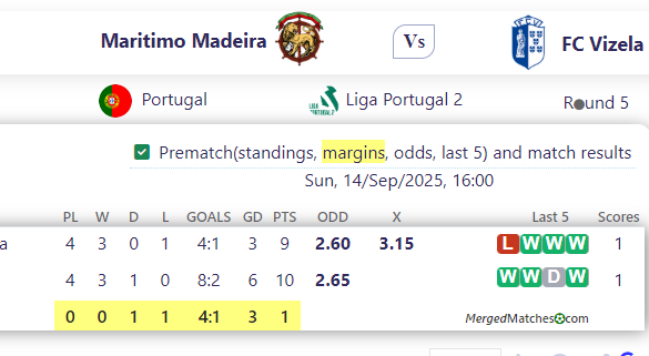 Maritimo Madeira Vs FC Vizela screenshot