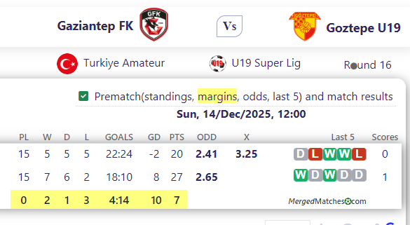 Gaziantep FK Vs Goztepe U19 screenshot