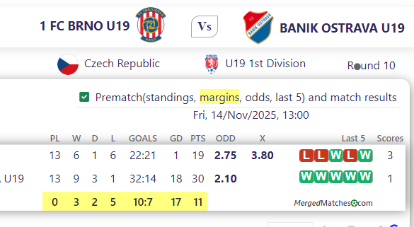 1 FC BRNO U19 Vs BANIK OSTRAVA U19 screenshot