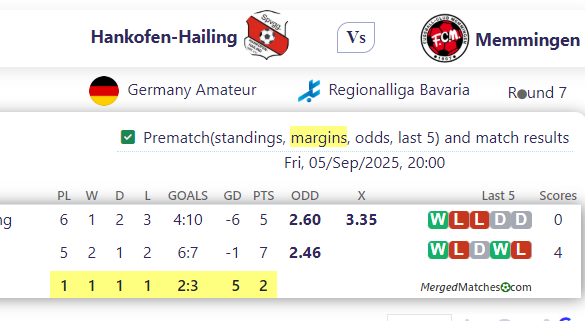 Hankofen-Hailing Vs Memmingen screenshot