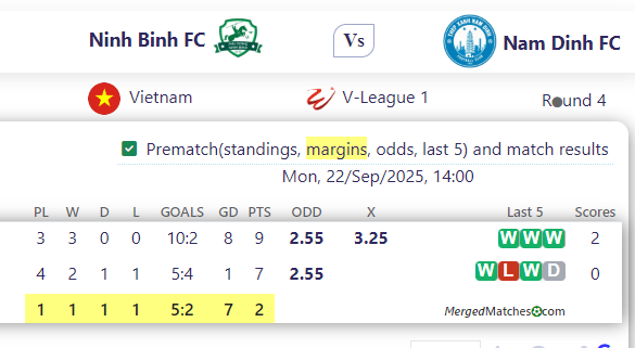 Ninh Binh FC Vs Nam Dinh FC screenshot