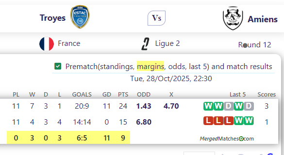 Troyes Vs Amiens screenshot