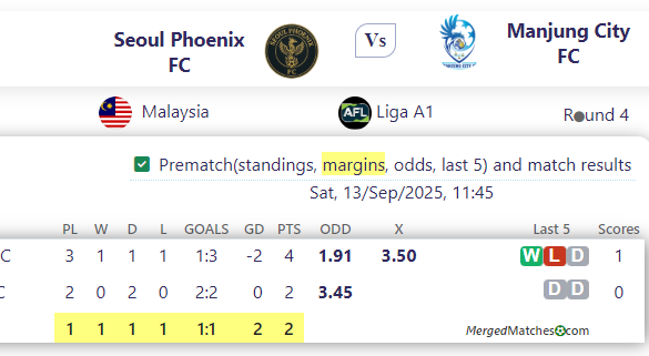 Seoul Phoenix FC Vs Manjung City FC screenshot