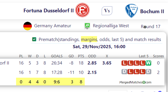 Fortuna Dusseldorf II Vs Bochum II screenshot