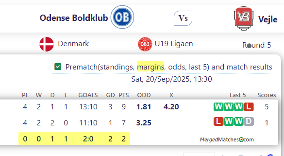 Odense Boldklub Vs Vejle screenshot