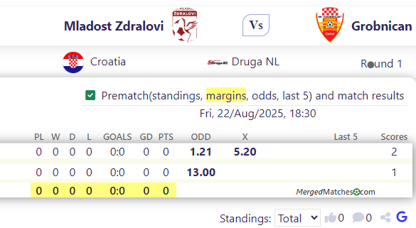 Mladost Zdralovi Vs Grobnican screenshot
