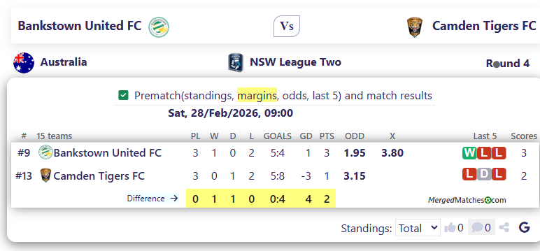 Bankstown United FC Vs Camden Tigers FC screenshot