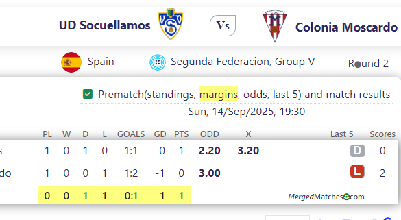 UD Socuellamos Vs Colonia Moscardo screenshot