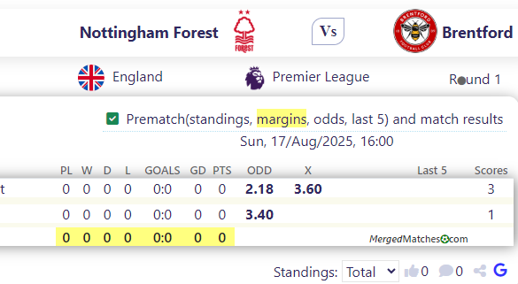 Nottingham Forest Vs Brentford screenshot