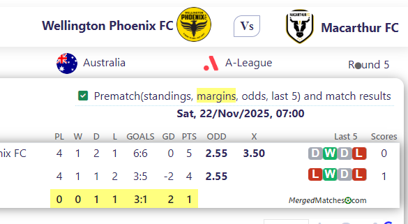 Wellington Phoenix FC Vs Macarthur FC screenshot