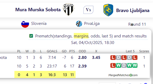 Mura Murska Sobota Vs Bravo Ljubljana screenshot