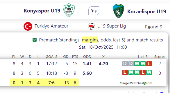 Konyaspor U19 Vs Kocaelispor U19 screenshot