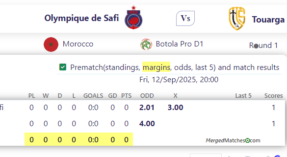 Olympique de Safi Vs Touarga screenshot
