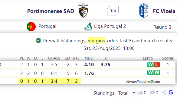 Portimonense SAD Vs FC Vizela screenshot