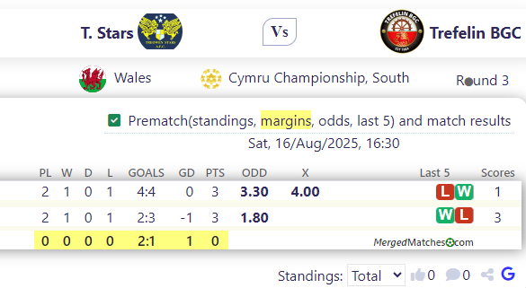 T. Stars Vs Trefelin BGC screenshot