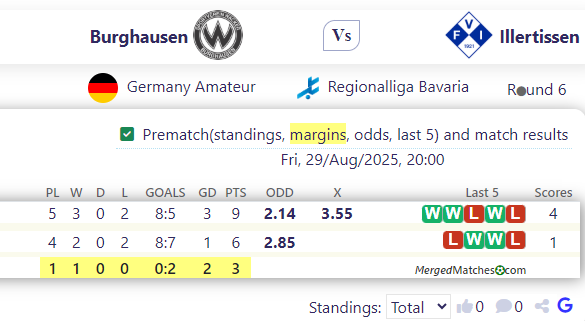 Burghausen Vs Illertissen screenshot