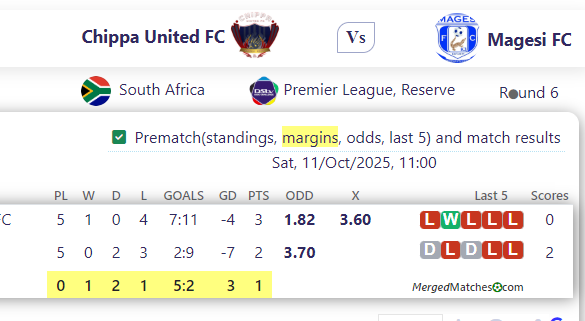 Chippa United FC Vs Magesi FC screenshot