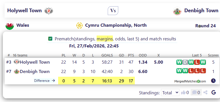 Holywell Town Vs Denbigh Town screenshot